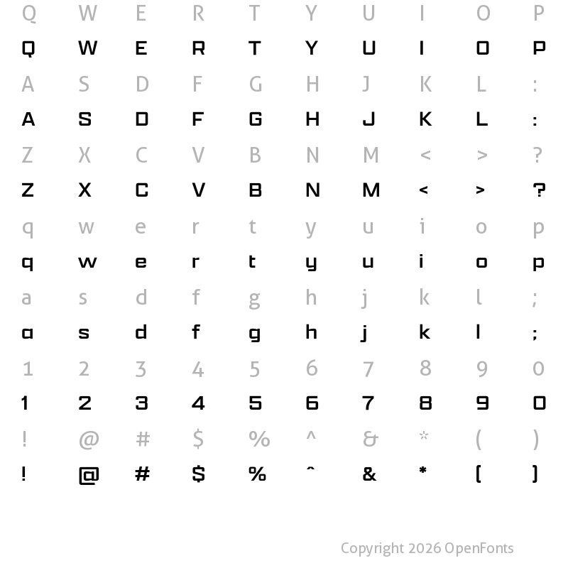 Character Map of Apotek Extended Regular
