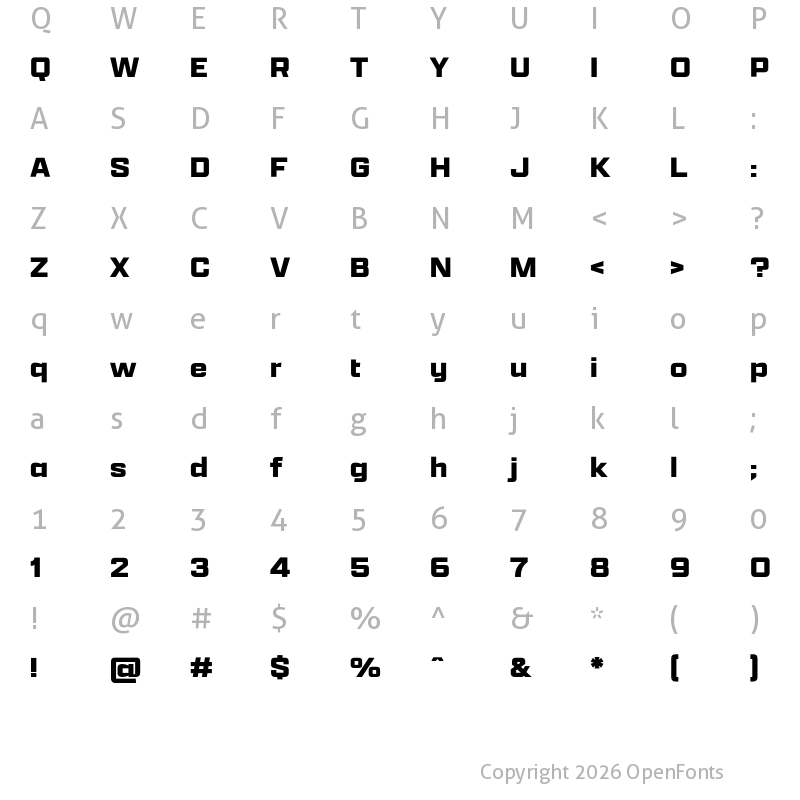 Character Map of Apotek ExtraWide Black