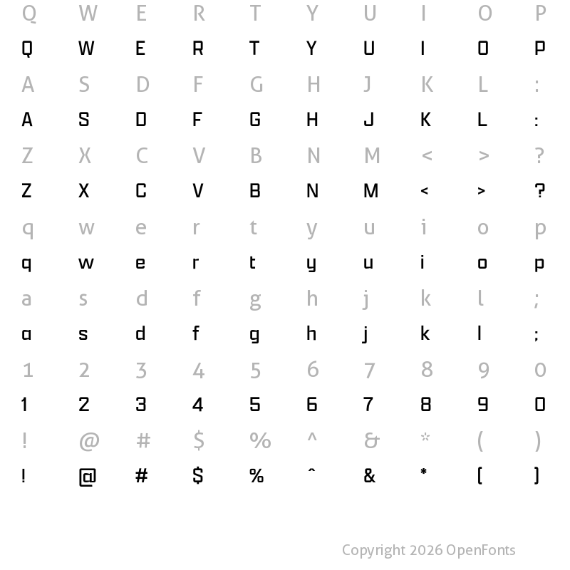 Character Map of Apotek Wide Light