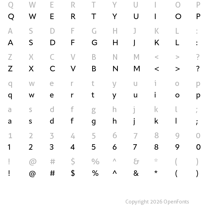 Character Map of Apparat Medium