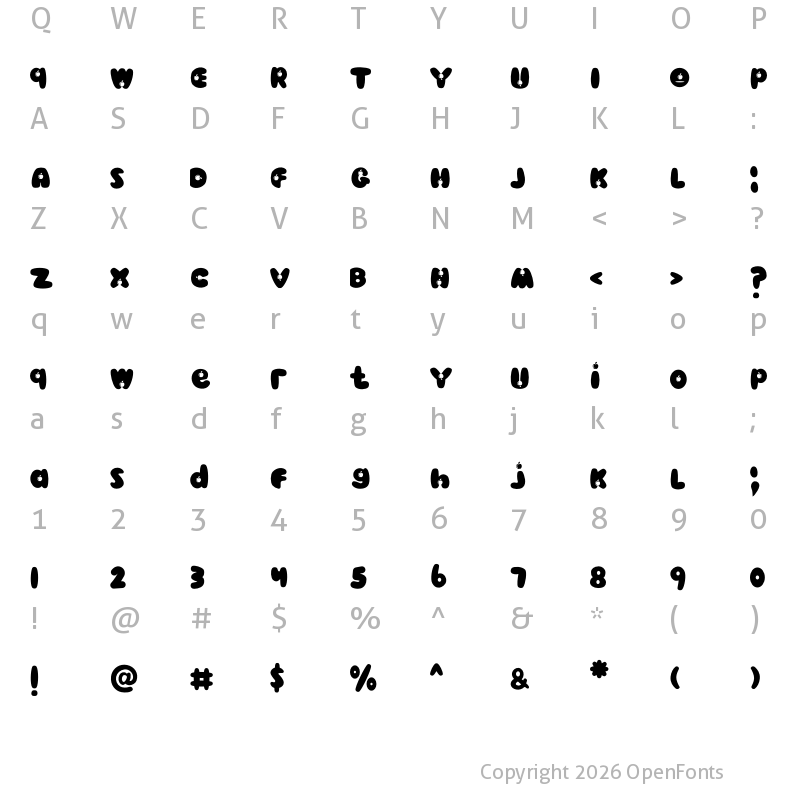 Character Map of Apple Kids Regular