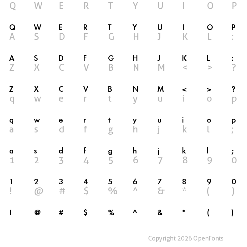 Character Map of Apple LiGothic Medium