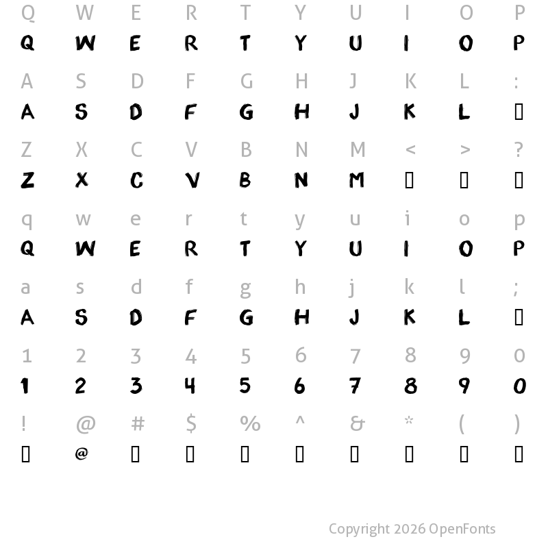 Character Map of appo paint Regular