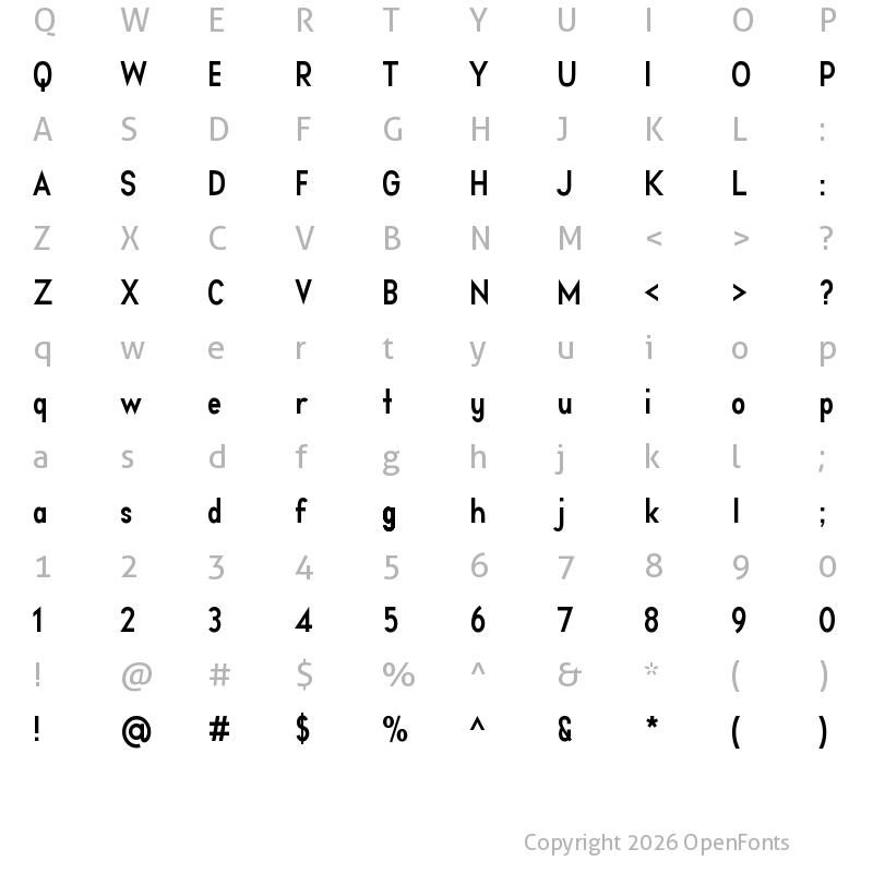 Character Map of Aprikas Bold Demo Regular