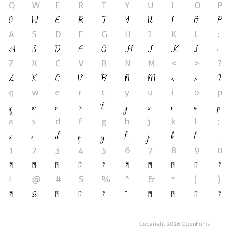 Character Map of April Spring Regular