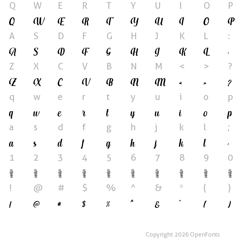 Character Map of Aprilea Regular