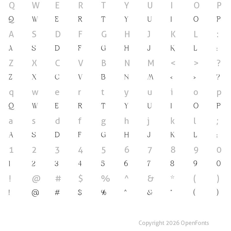 Character Map of Aqala Display FREE Regular