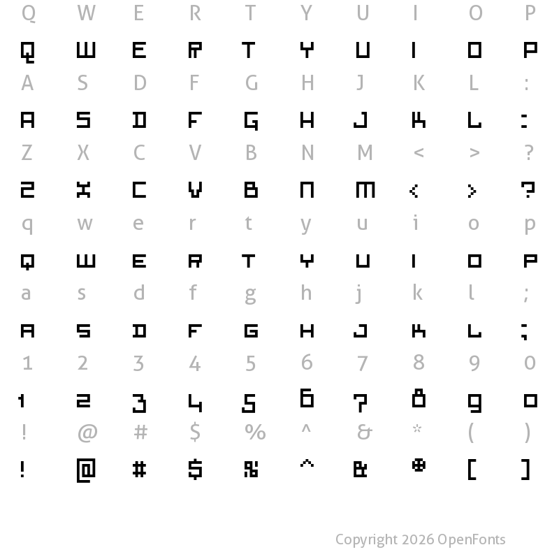 Character Map of Aquarius Regular Small Caps