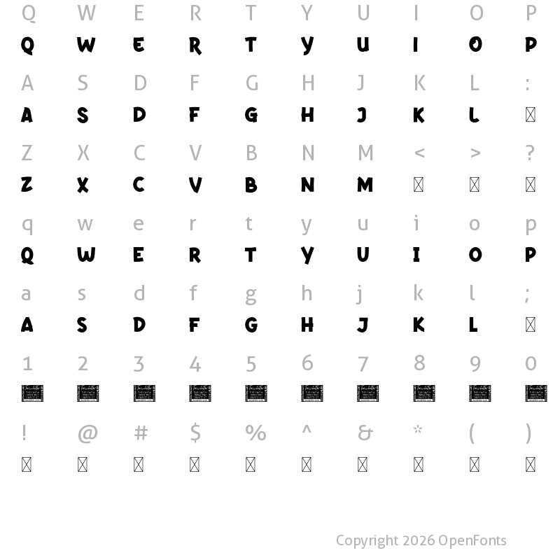 Character Map of Aquatic Personal Use