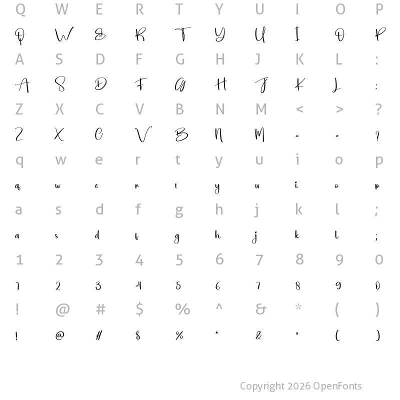 Character Map of Arabic Regular