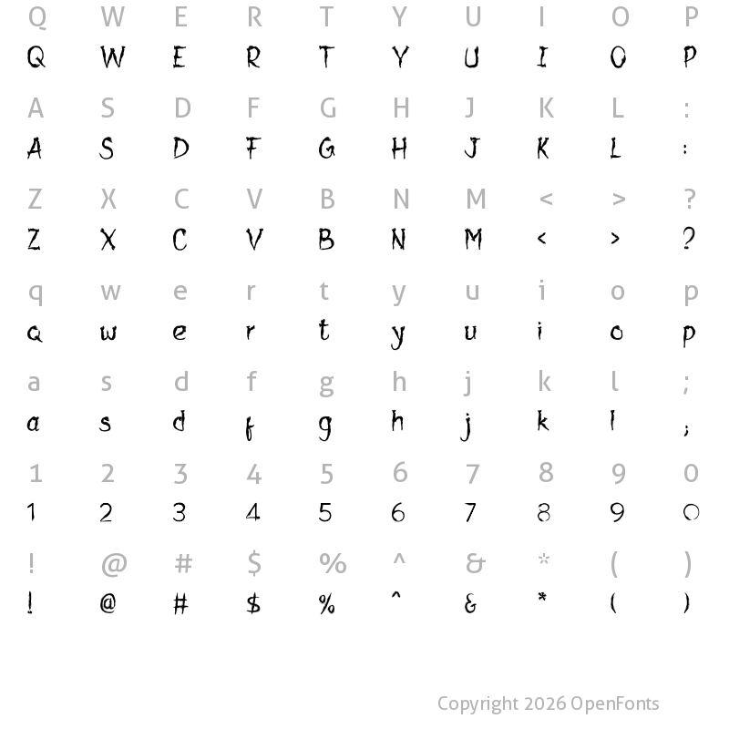 Character Map of Arafura Regular