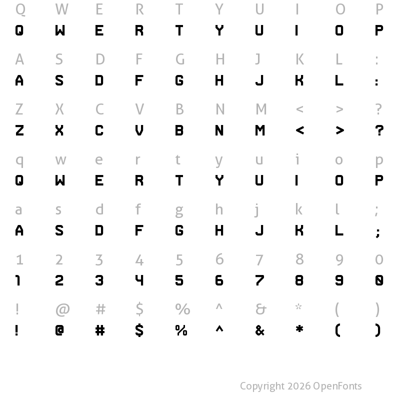 Character Map of Arame Bold