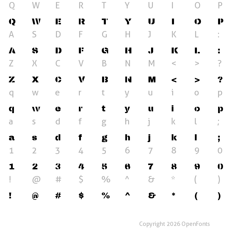Character Map of Archicoco Regular