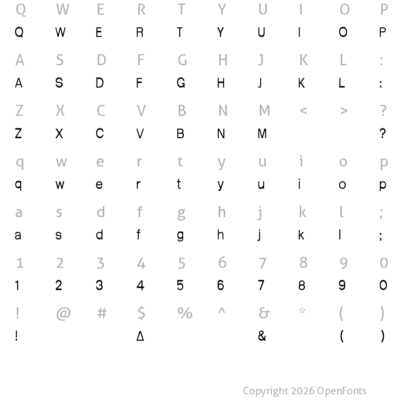 Character Map of Arctik 2.5 Arctik 2.5