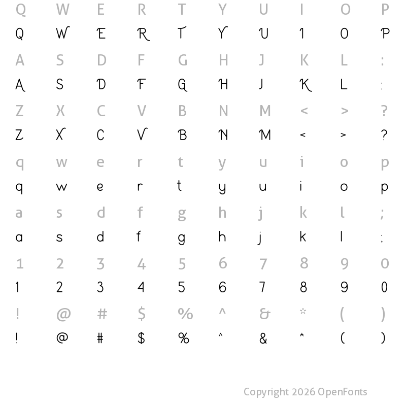 Character Map of Ardhita Regular