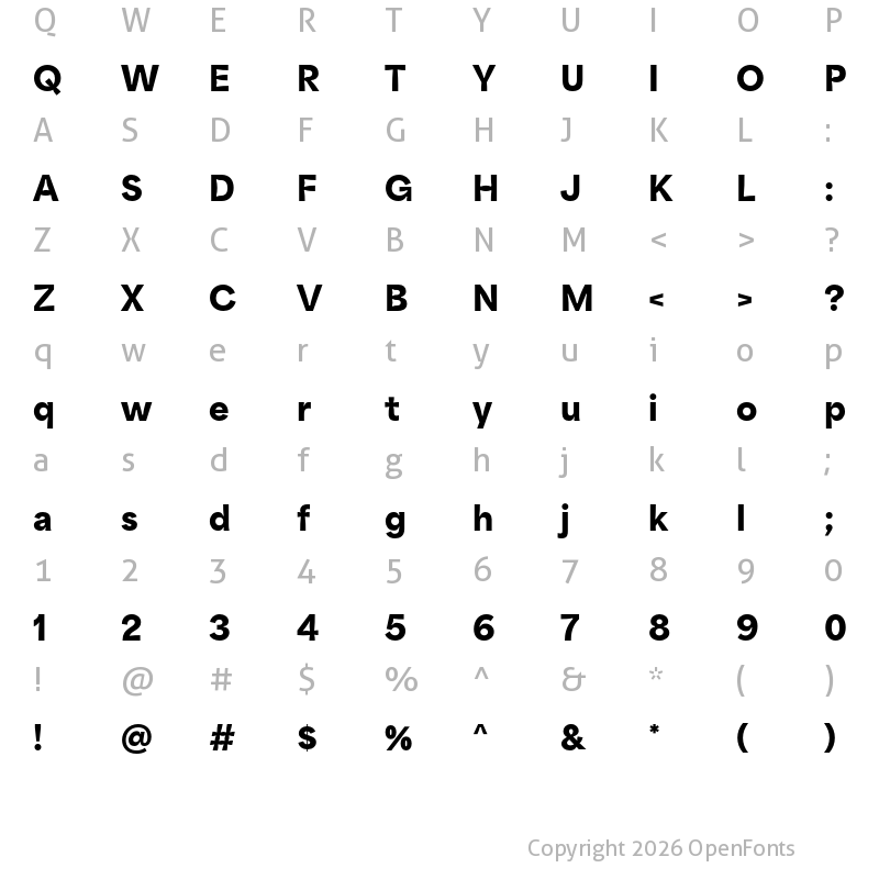 Character Map of Area Inktrap Black