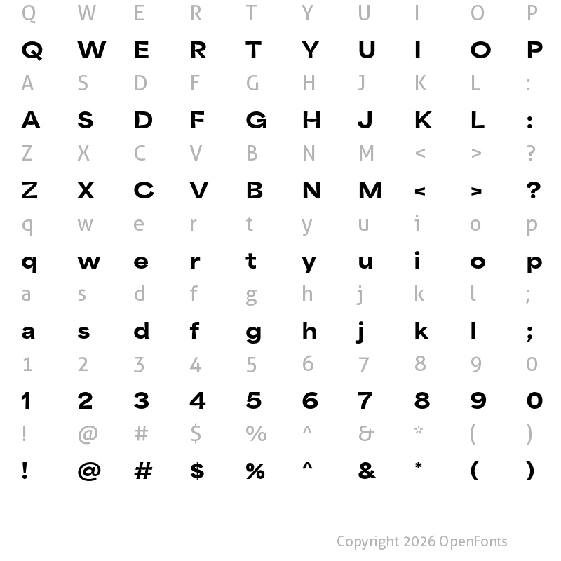 Character Map of Area Inktrap Extended Black