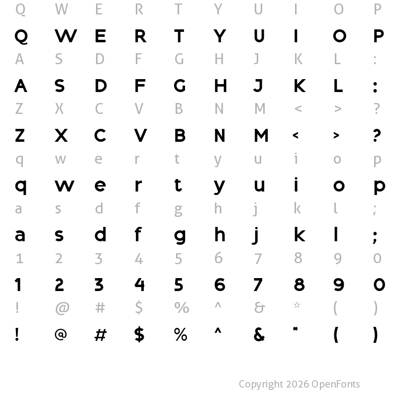 Character Map of Area Neu Regular