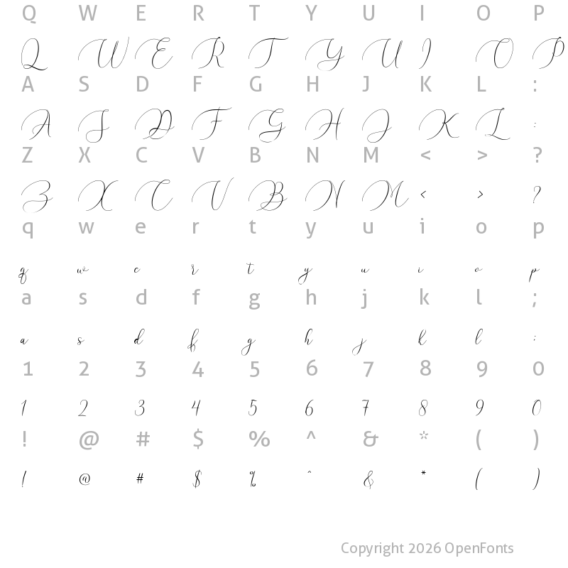 Character Map of Argentina Script Regular