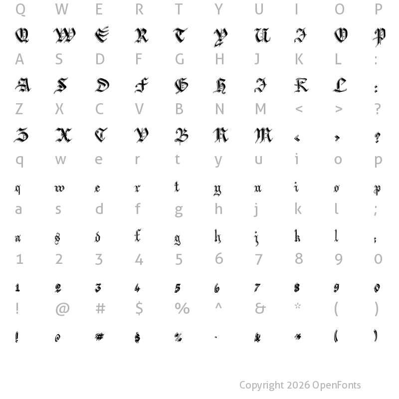 Character Map of Argor Biw Scaqh Regular