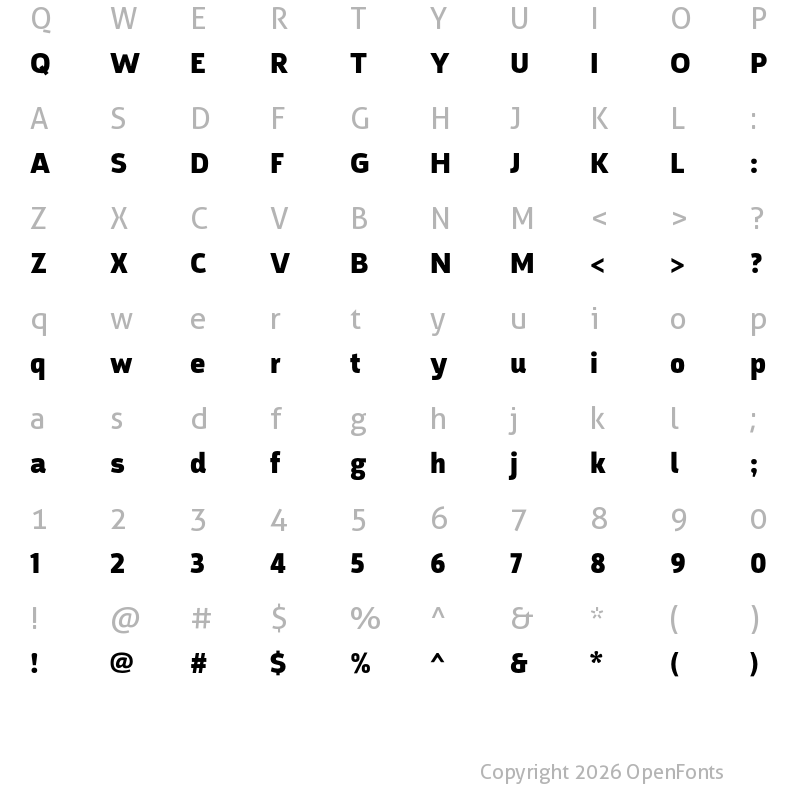 Character Map of Argumentum Black