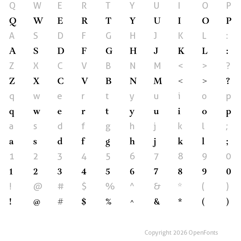 Character Map of Aria Text G2 SemiBold