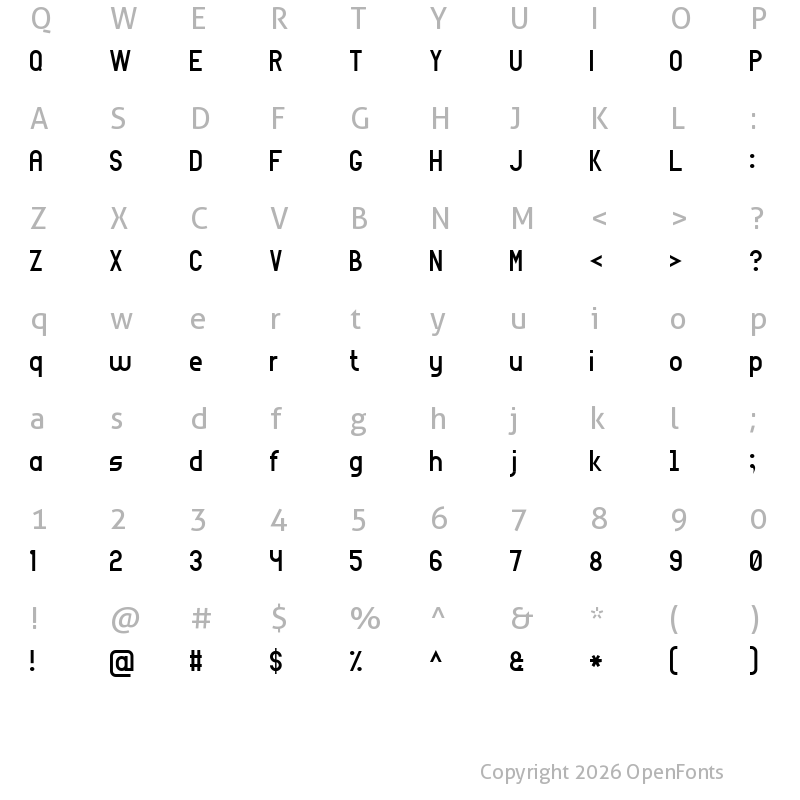 Character Map of Arial Narrow 7 Regular