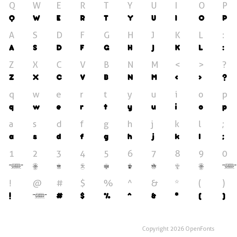 Character Map of Arista 2.0 Alternate Regular