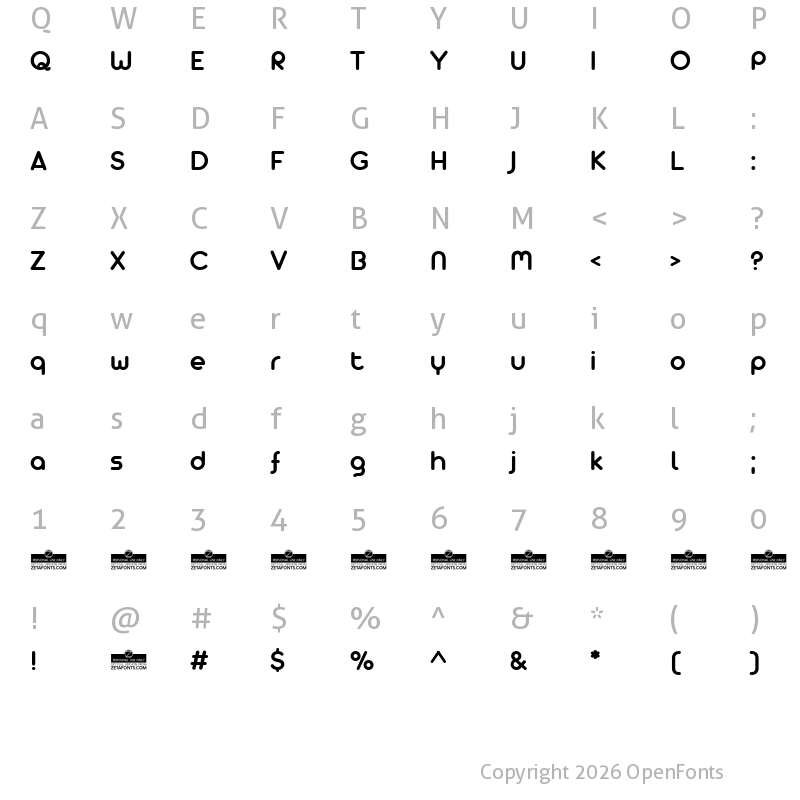 Character Map of Arista Pro Alternate DemiBold