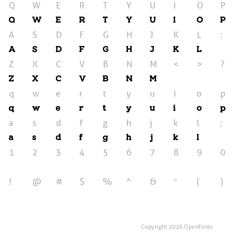 Character Map of ARIZON Regular