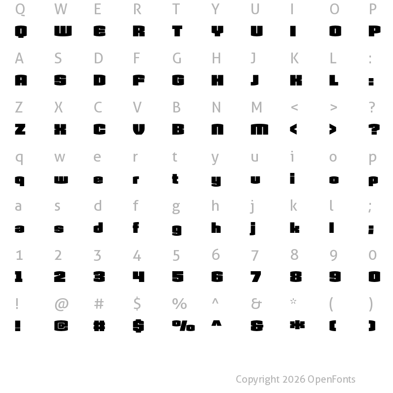 Character Map of Armada Black