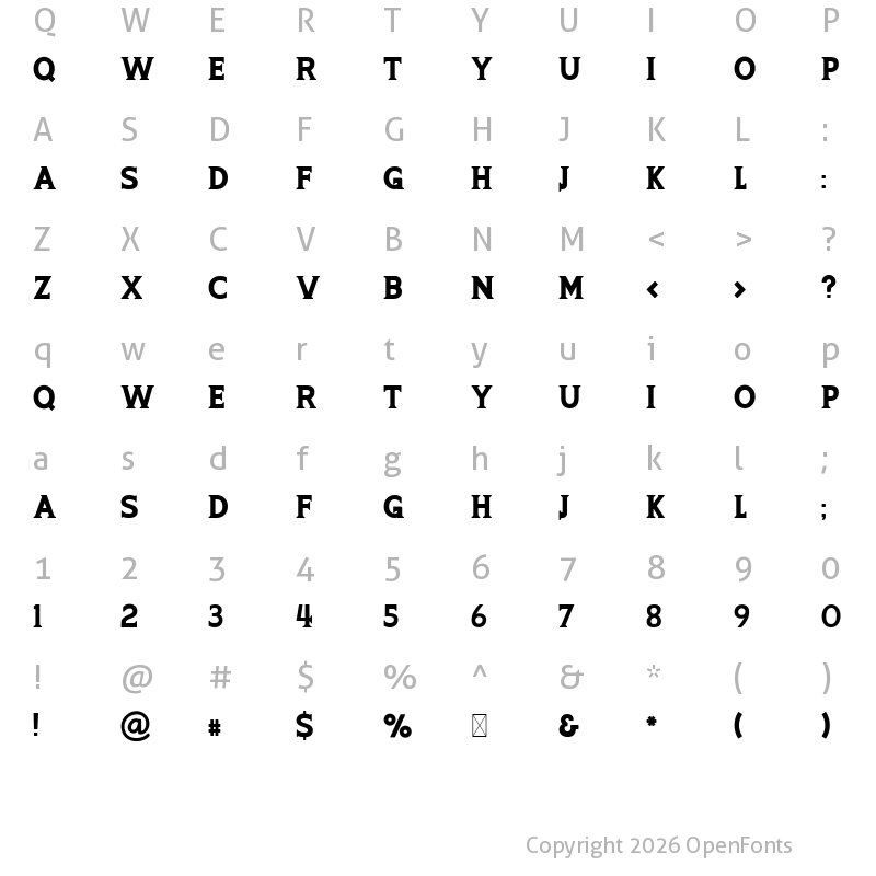 Character Map of ARMADIRA Regular