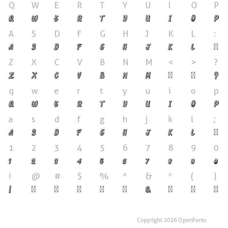 Character Map of Armonela Black Regular