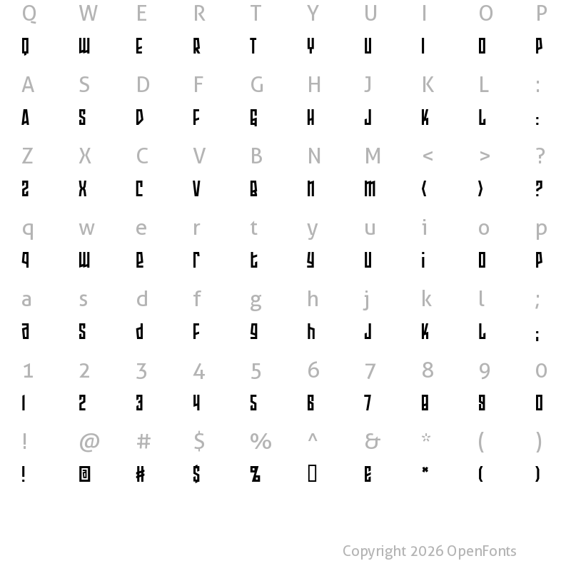 Character Map of Armor Piercing 2.0 BB Regular
