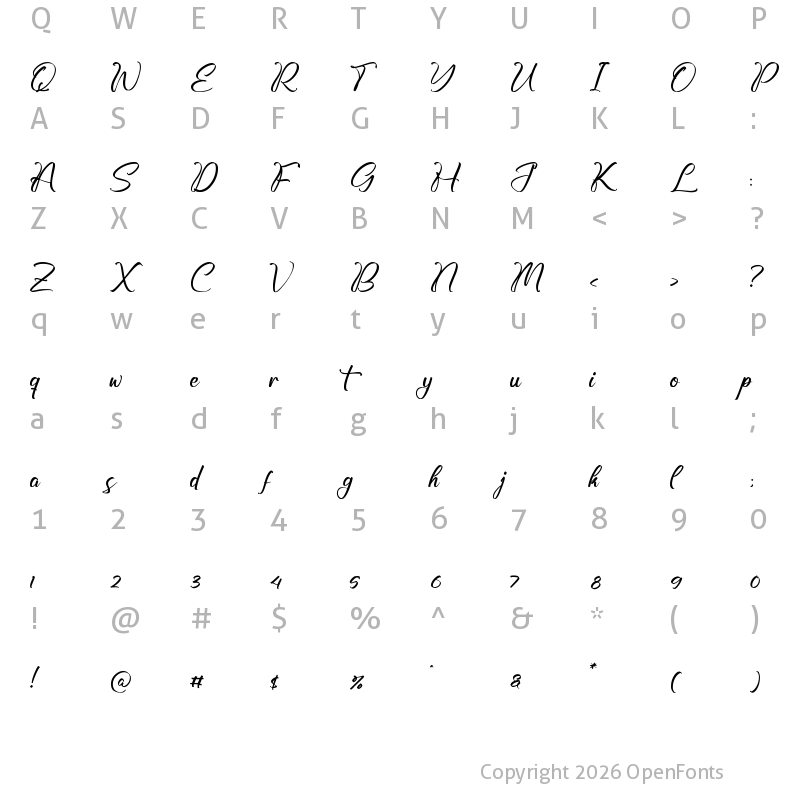 Character Map of Armstroing Regular