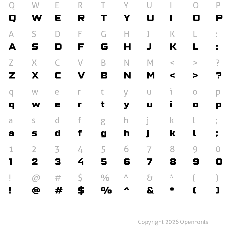 Character Map of Armstrong Extrabold