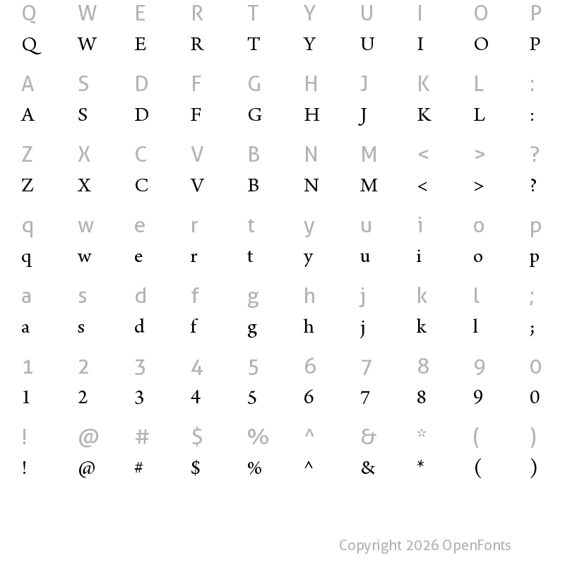 Character Map of Arno Pro Regular