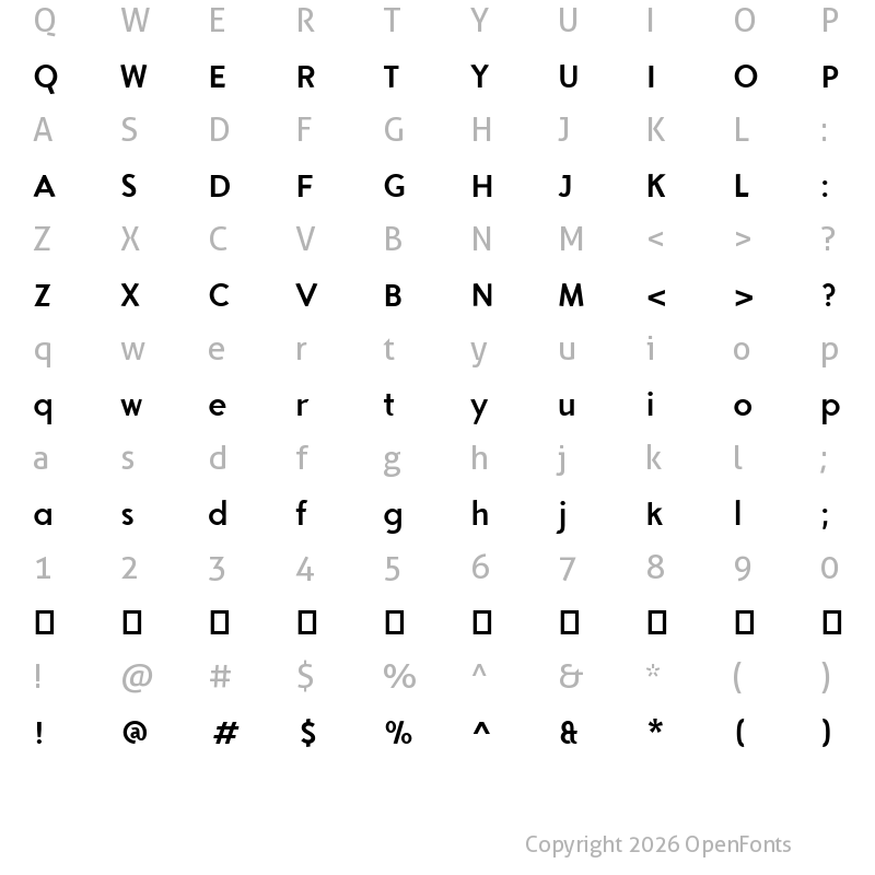 Character Map of Aron Grotesque Bold