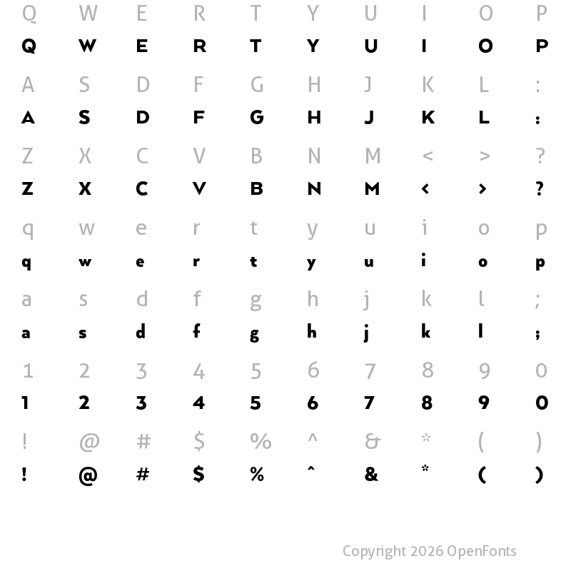 Character Map of Arquitecta Black