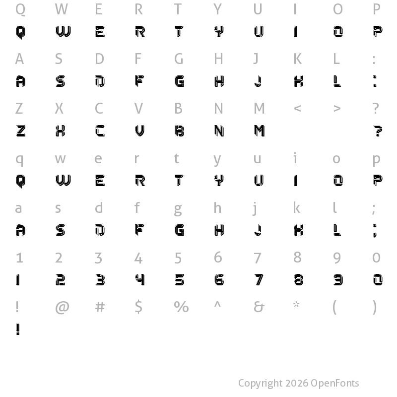 Character Map of Arredamento Regular