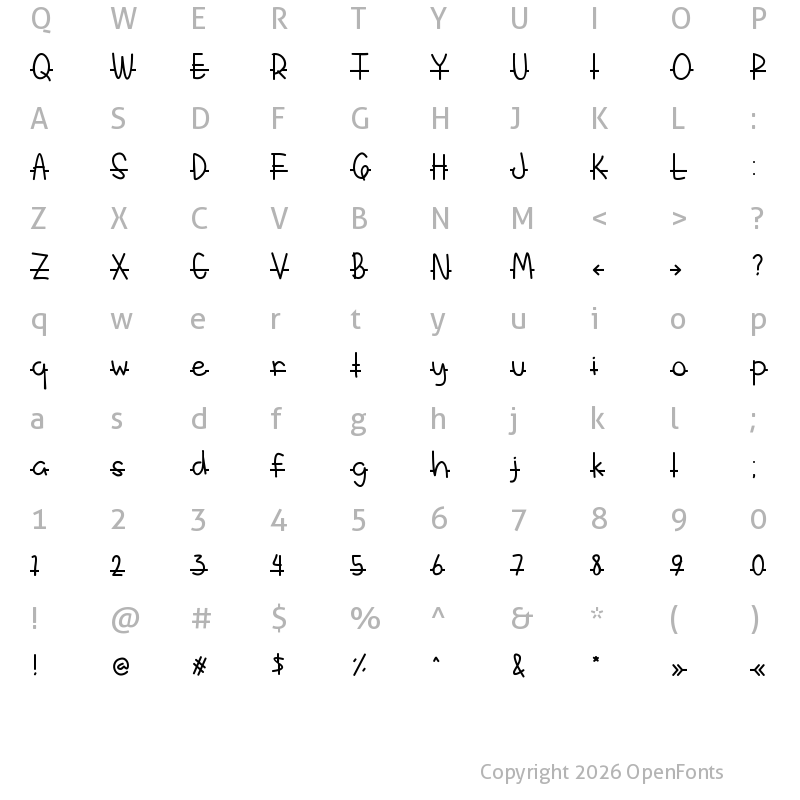 Character Map of Arrows Regular