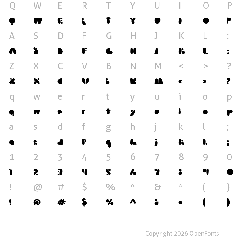 Character Map of Arsenale Blue Regular