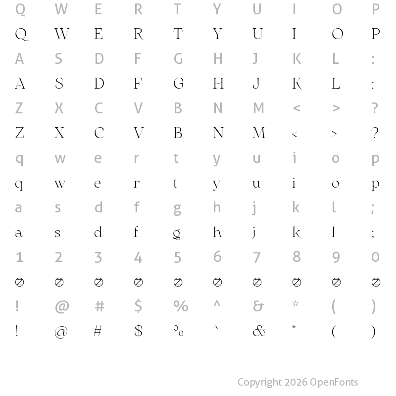 Character Map of Arsenica Trial Light