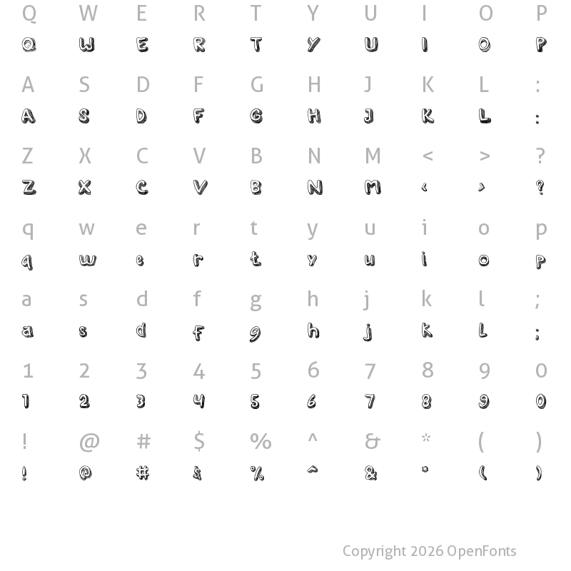 Character Map of ART HISTORY BOOK Regular