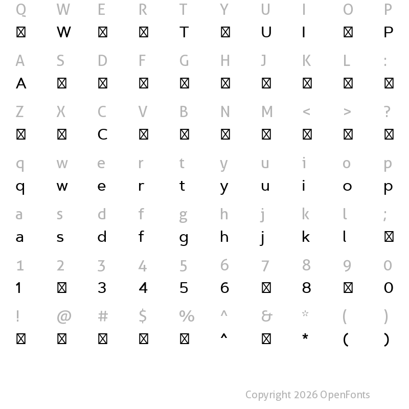 Character Map of ArtegraSansMedium ?