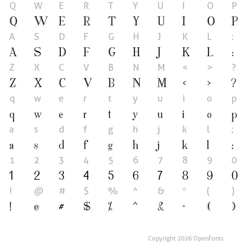 Character Map of Arthur Display Regular