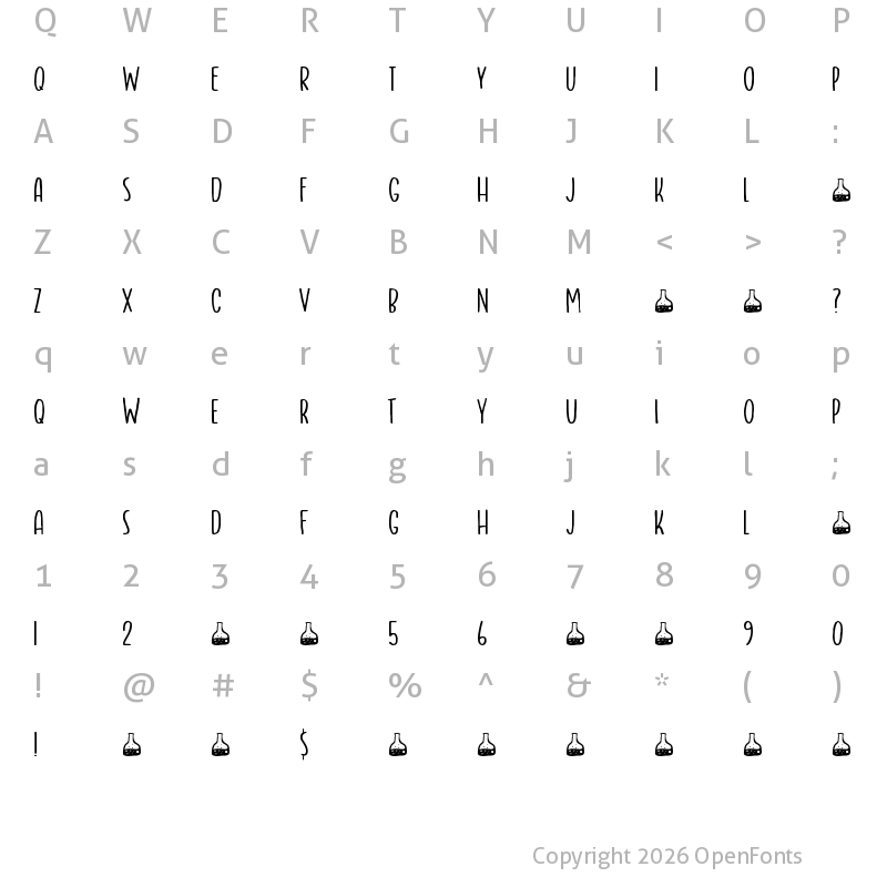 Character Map of Artificial Flavour DEMO Regular