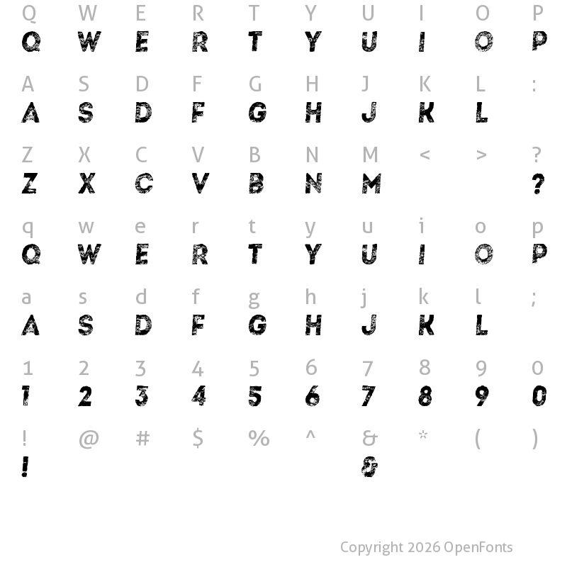 Character Map of Artistico Regular