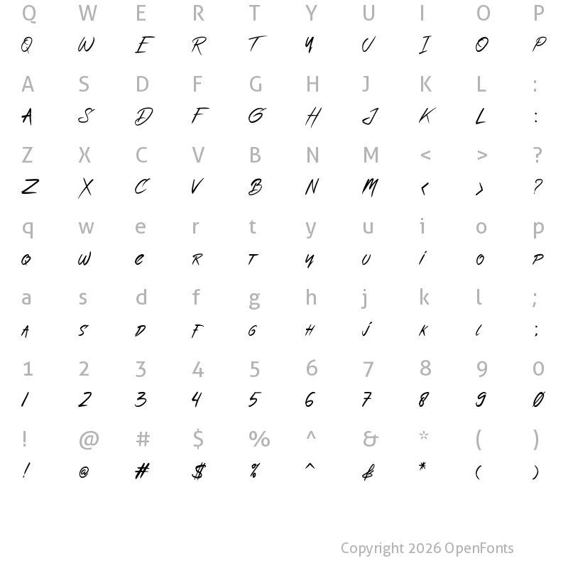 Character Map of Artronica Regular