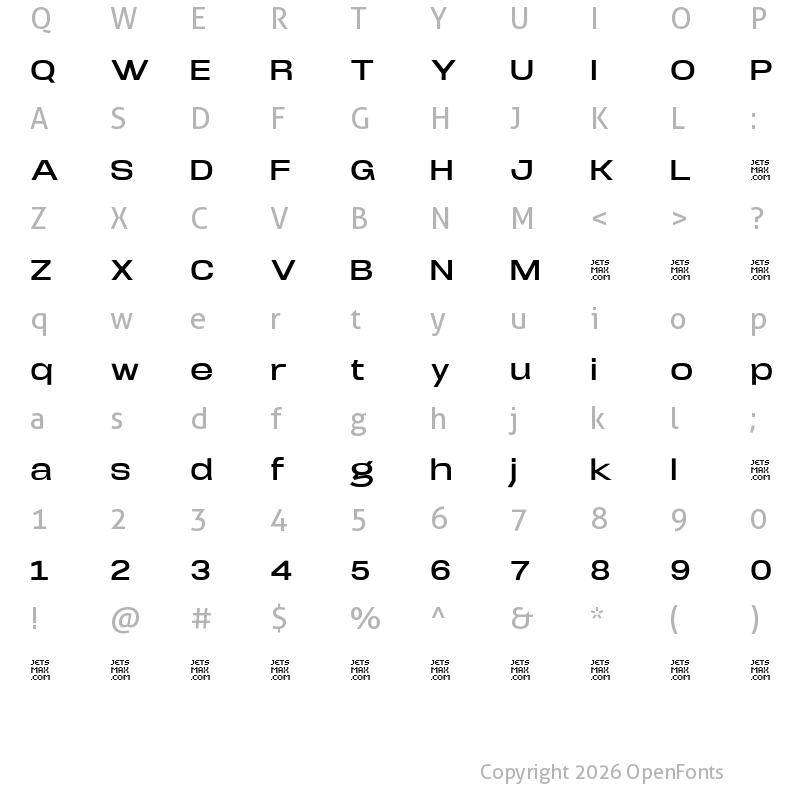 Character Map of Arupala Grotesk Trial Semi Bold